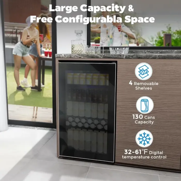 COWSAR 91 L drinks fridge with touch control panel — image 2