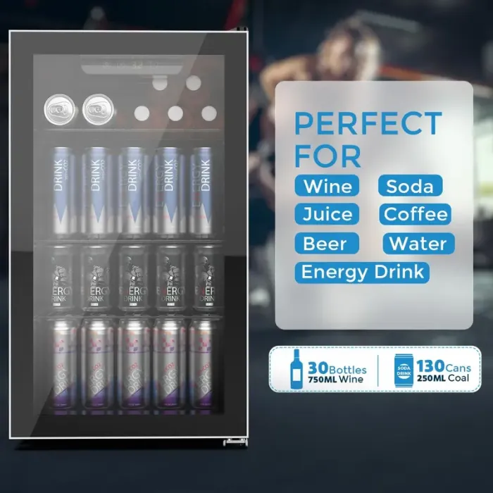 COWSAR 91 L drinks fridge with blue LED lighting — image 3